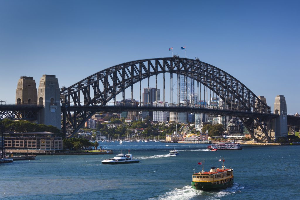 Foto da ponte da Baía de Sydney, Austrália de dia